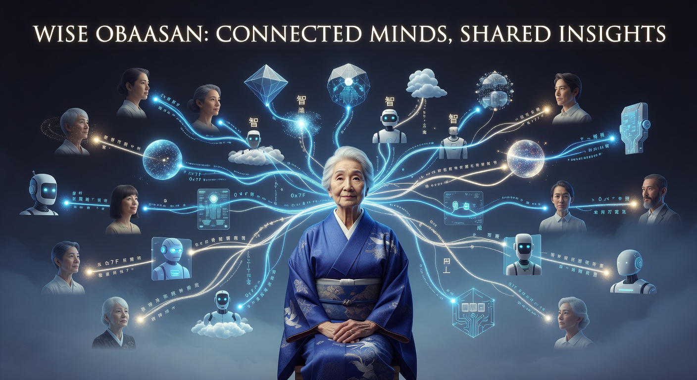 家族がネットワークでつながるイラスト